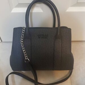 Guess Black and Gray Satchel with Textured Finish